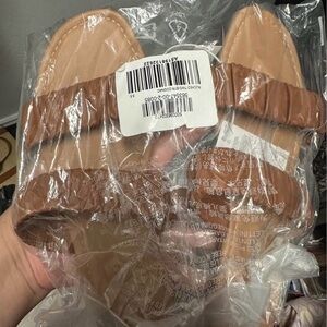 Women's Tan Slide Sandals